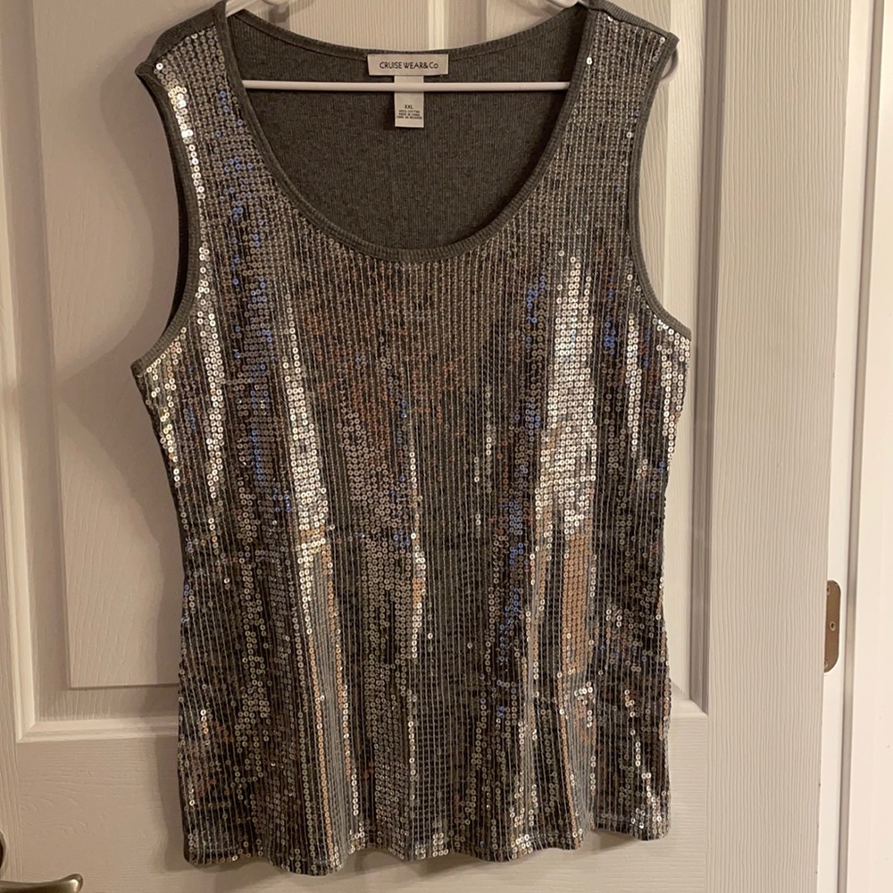 Cruise Wear & Co Sequin Tank Top XXL